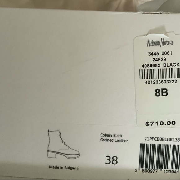 NIB BY FAR Cobain Platform Boots Size 38 $710.00